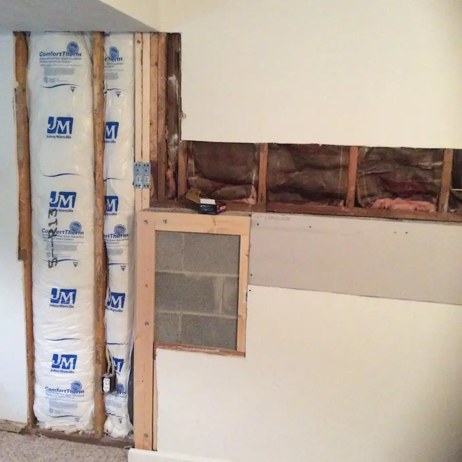Wall insulation replacement during Basement Flood Cleanup in Sault Ste. Marie